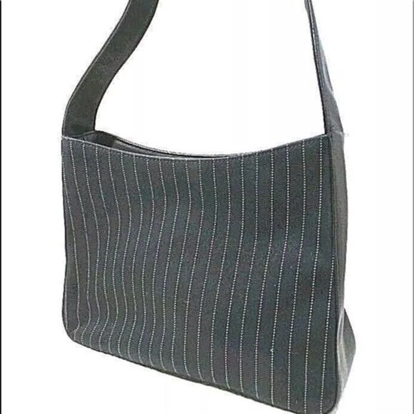 Kenneth Cole Reaction Pinstripe w Leather Bag Y - Picture 1 of 7